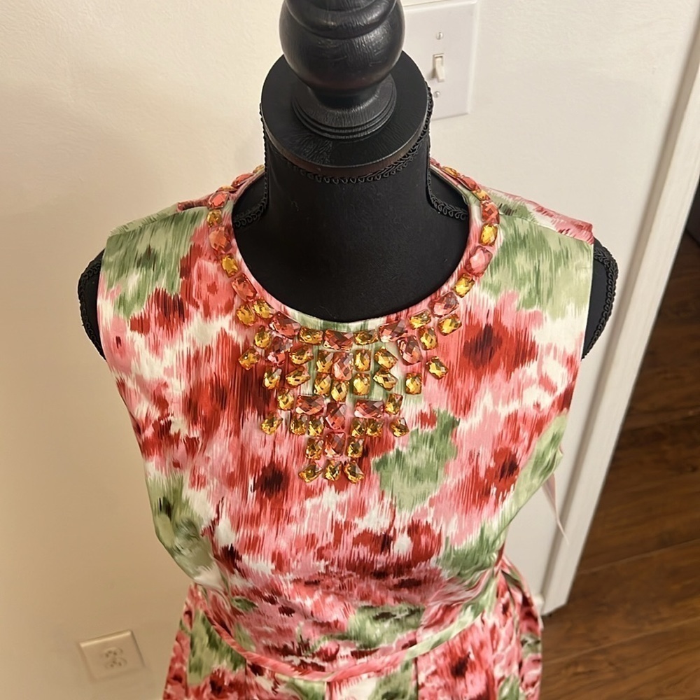 NWT Maggy London Cotton Floral Floral Print Dress. Sz 8. - Picture 6 of 7